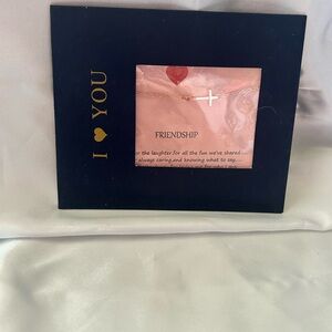 Nwt Gold Cross Bracelet with Pink Card